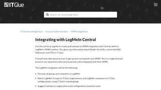 
                            7. Integrating with LogMeIn Central – IT Glue Knowledge Base