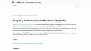 
                            4. Integrating with Oracle Social Relationship Management - Oracle Docs