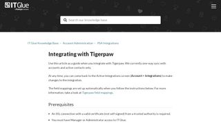 
                            9. Integrating with Tigerpaw – IT Glue Knowledge Base