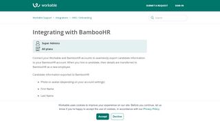 
                            10. Integrating your BambooHR account – Workable Support