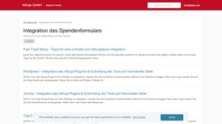 
                            11. Integration des Spendenformulars - Altruja GmbH | Support Center