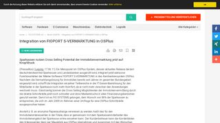 
                            10. Integration von FIOPORT S-VERMARKTUNG in OSPlus - FIO ...