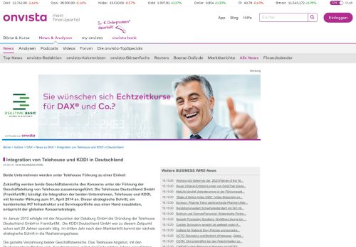 
                            11. Integration von Telehouse und KDDI in Deutschland - onvista