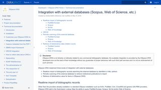 
                            10. Integration with external databases (Scopus, Web of Science, etc ...