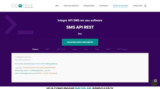 
                            8. Integre API SMS em seu software - Comtele