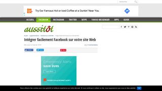 
                            6. Intégrer facilement Facebook sur votre site Web - Aussitot.fr