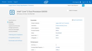 
                            7. Intel® Core™2 Duo Processor E6550 (4M Cache, 2.33 GHz, 1333 ...