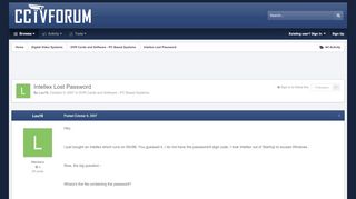 
                            4. Intellex Lost Password - DVR Cards and Software - PC Based Systems ...