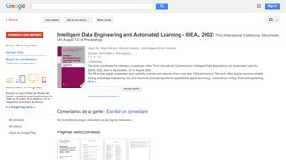 
                            10. Intelligent Data Engineering and Automated Learning - IDEAL 2002: ... - Resultado de Google Books