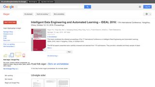 
                            9. Intelligent Data Engineering and Automated Learning – IDEAL 2016: ...