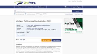 
                            10. Intelligent Well Interface Standardisation (IWIS) - OnePetro