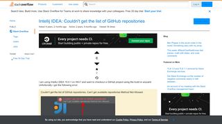 
                            1. Intellij IDEA: Couldn't get the list of GitHub repositories ...