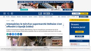 
                            12. Intempéries: le toit d'un supermarché Delhaize s'est effondré à Opwijk ...
