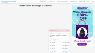 
                            7. INTENO Default Router Login and Password - Clean CSS