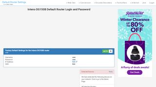 
                            5. Inteno DG150B Default Router Login and Password - Clean CSS