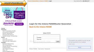 
                            12. Inteno FG500 Login Router Screenshot - PortForward.com