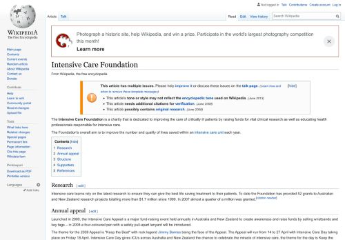 
                            10. Intensive Care Foundation - Wikipedia