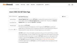 
                            13. Intent: CBSE UGC NET Main Page | NeoStencil