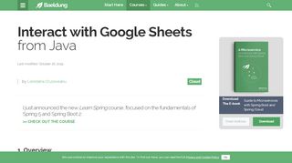 
                            8. Interact with Google Sheets from Java | Baeldung