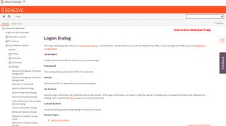 
                            4. Interaction Attendant Help - Login Dialog