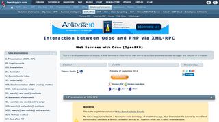 
                            7. Interaction between Odoo and PHP via XML-RPC - à developpez.com