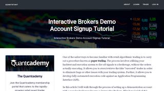 
                            13. Interactive Brokers Demo Account Signup Tutorial | QuantStart