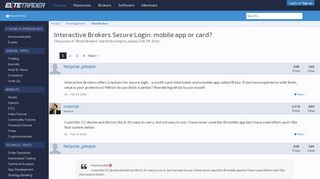 
                            10. Interactive Brokers Secure Login: mobile app or card? | Elite Trader