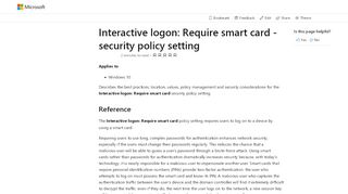 
                            2. Interactive logon Require smart card - security policy setting (Windows ...