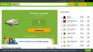 
                            8. Interactive Map: Provincias de españa (la provincias de ... - Educaplay