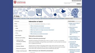 
                            2. Interactive or batch — University of Leicester