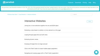 
                            4. Interactive Websites – ParseHub Help Center
