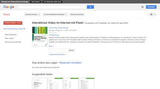 
                            12. Interaktives Video im Internet mit Flash: Konzeption und ... - Google Books-Ergebnisseite