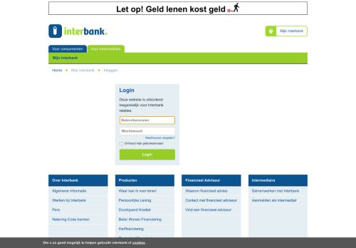 
                            4. Interbank - Inloggen voor intermediairs