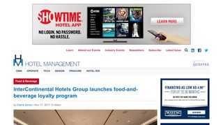 
                            7. InterContinental Hotels Group launches food-and-beverage ...