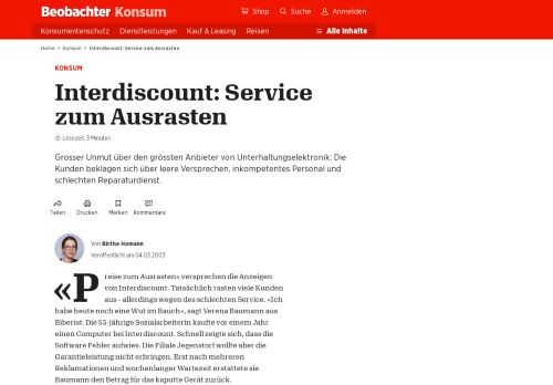 
                            4. Interdiscount: Service zum Ausrasten - Beobachter