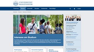 
                            9. Interesse am Studium: Universität Hohenheim - Uni Hohenheim