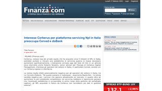 
                            11. Interesse Cerberus per piattaforma servicing Npl in Italia preoccupa ...