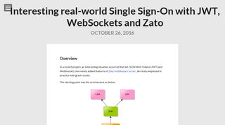 
                            6. Interesting real-world Single Sign-On with JWT, WebSockets and Zato ...
