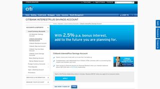 
                            2. InterestPlus Savings Account - Citibank Singapore