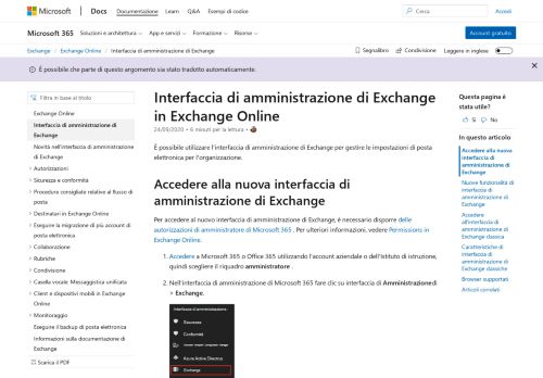 
                            4. Interfaccia di amministrazione di Exchange in Exchange Online ...