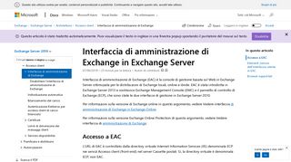 
                            1. Interfaccia di amministrazione di Exchange in Exchange Server ...