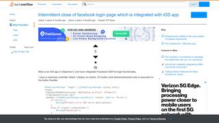 
                            8. Intermittent close of facebook login page which is integrated with ...