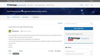 
                            1. Intermittent Host Login Failed warnings - NetApp Community