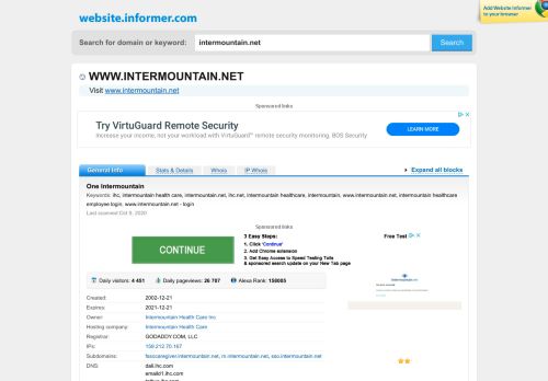 
                            10. intermountain.net at Website Informer. Sign In. Visit Intermountain.