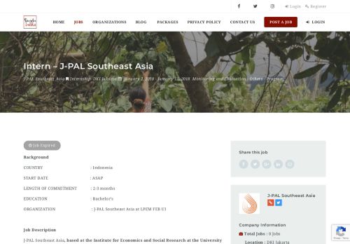 
                            13. Intern – J-PAL Southeast Asia - Devjobsindo ORG