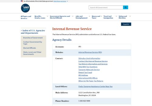 
                            3. Internal Revenue Service - USA.gov