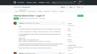 
                            13. Internal Server Error - Login · Issue #7 · MinerGate ...