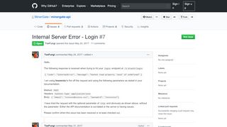
                            12. Internal Server Error - Login · Issue #7 · MinerGate/minergate-api ...