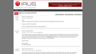 
                            10. International Avaya Users Group : Forums : Agent can not login ACD ...