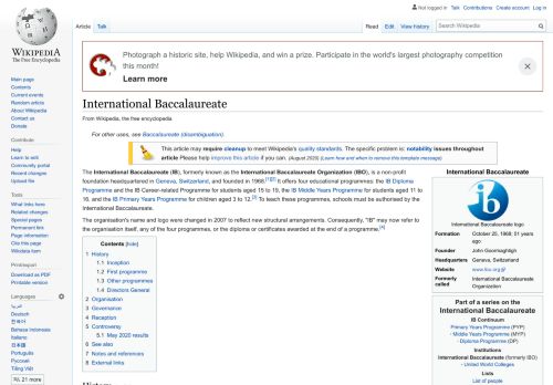 
                            7. International Baccalaureate - Wikipedia